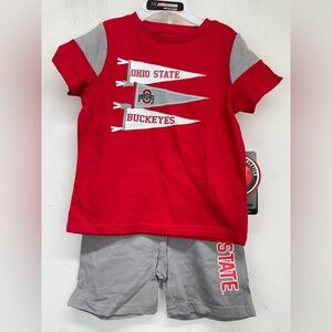 Colosseum size 6-12 Months Infant Ohio State Buckeyes T-shirt & Shorts Set NWT